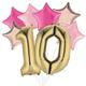 Premium Pink & White Gold Blush 10 Balloon Bouquet, 8pc